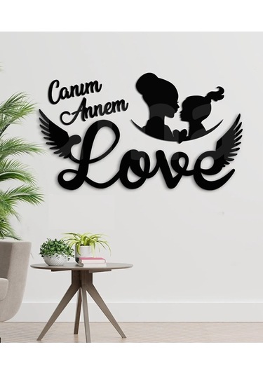 Canım Annem Melek Kanadı Love Duvar Dekorasyon 38x25