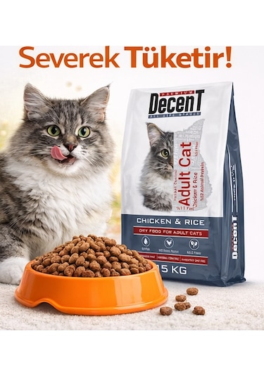 Decent Tavuk Etli Yetişkin Kedi Maması 15 Kg 2 Adet