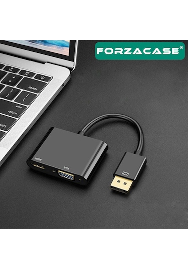 3in1 Dp To Hdmı + Vga Adaptör 4k 30hz Görüntü Adaptörü - Fc503
