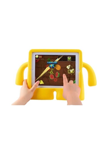 Galaxy Uyumlu  Tab 3 Lite 7.0 Zore İbuy Standlı Tablet Kılıf - Sarı Arka Kapak