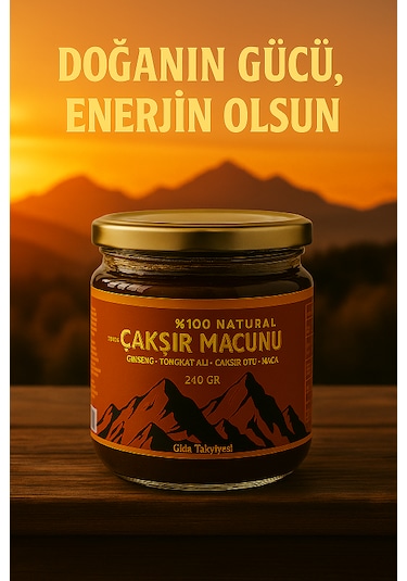 Anzel Çakşır %100 Natural Ginseng Macunu Tongkat Ali, Çakşır Otu Bal Bitkisel Karışım Kuvvet Macun 240 Gr