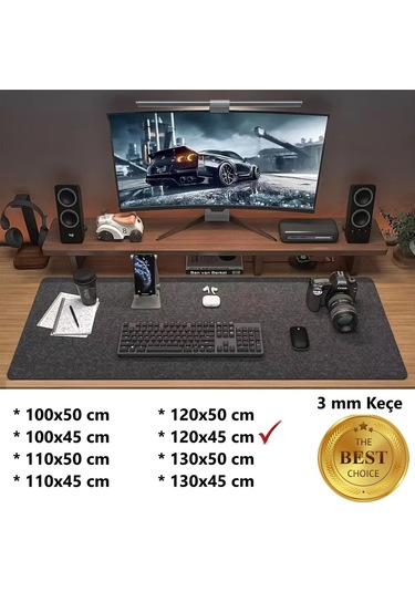 Mouse Pad Masa Üstü Koruyucu 3mm Keçe Klavye Pc Notebook Altı