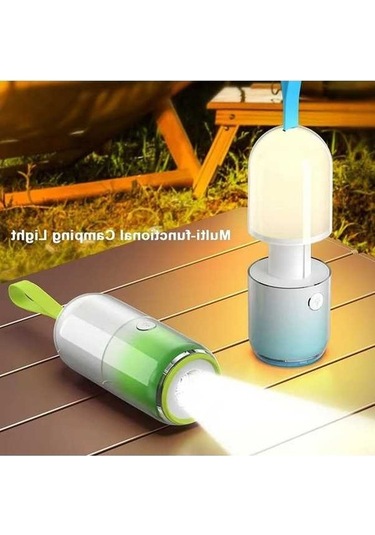 Pazly Yeşil Yürüyüş Su Geçirmez Şarjlı Led Kamp Lambası Gece Feneri Balıkçılık Acil 7 Yeşil Yeşil