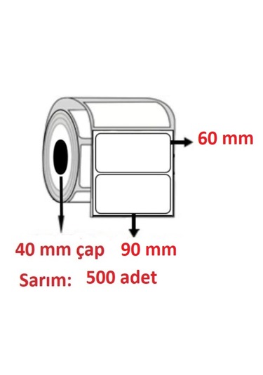 Aysan Etiket Boş Yapışkanlı Kuşe Barkod Etiketi 90mm X 60mm 1