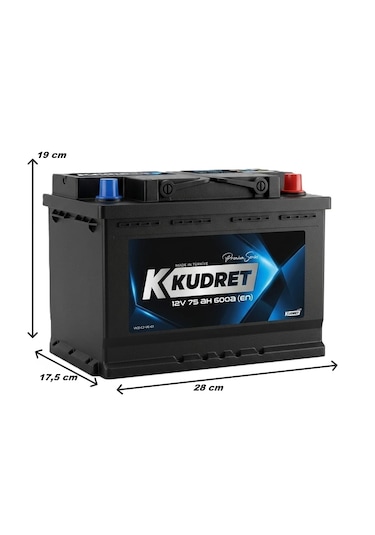 Kudret 12 V 75 Ah 600 A En Akü Yiğit Akü Üretimi