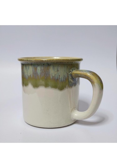Seramik Kahve Kupası Yeşil-beyaz