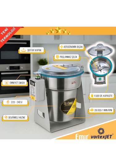 Mısır Unu Yapma Makinesi Öğütme Makinesi 1500 Gr 28000 Devir