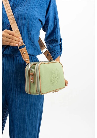 Just Polo Kadın Günlük Kullanıma Uygun Lakoste Ayarlanabilir Askılı Lüks Omuz Çantası Shoulder Bag Yeşil