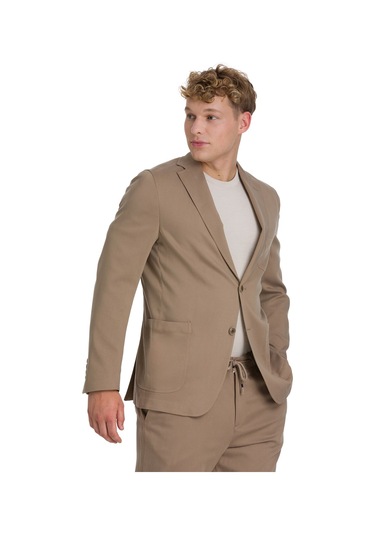 Vizon Regular Fit Mono Yaka Pamuklu Takım Elbise 34354 Vizon