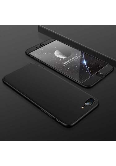 Apple Uyumlu iPhone 8 Plus Kılıf Zore Ays Kapak-Siyah