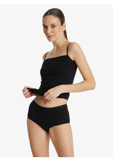 Blackspade 1306 Kadın Essential Midi Slip Siyah Siyah