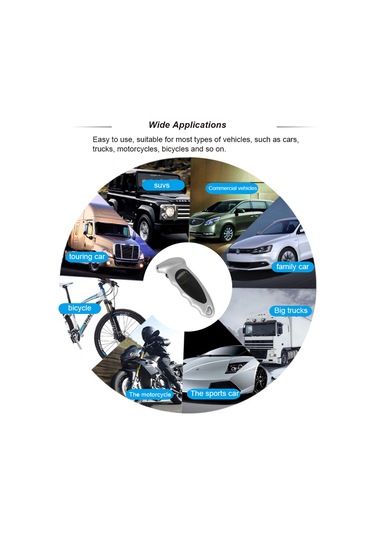 Suofeng Dijital Lastik Basınç Ölçer, Lcd Işıklı Ekran Ve Ayna, 4 Ölçüm Birimi Psı/bar/kgf/cm²/kpa , Ergonomik Tasarım