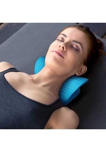 Yuntech01 Mavi Boyalı Boyun-omuz-kalça Masaj Yastığı: Servikal Traksiyon Ve Kas Gerginliği Rahatlatıcı Çok Fonksiyonlu Masaj Aleti Mavi