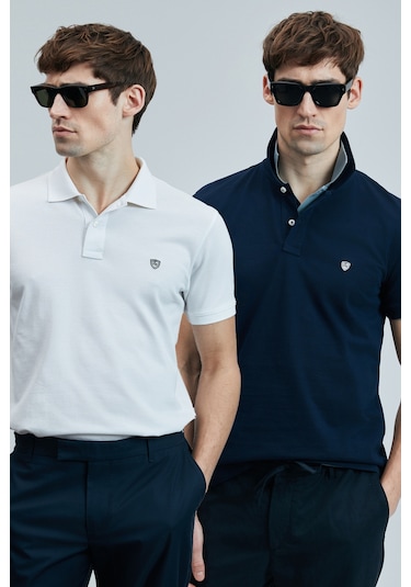 Lufian Erkek T Shirt 111040206s2 Beyaz-lacivert Beyaz-Lacivert