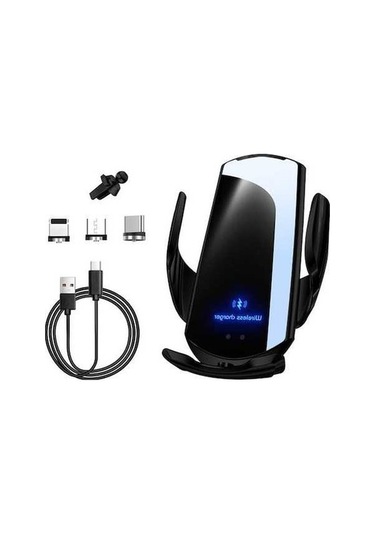 Dancemonkey 15w Manyetik Araç Şarj - Hızlı Kablosuz Şarj Aparatı Siyah Siyah
