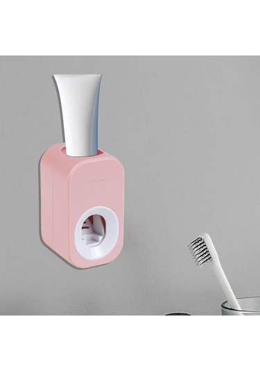 Suntek Magideal Ev Banyo Otel B İçin Otomatik Diş Macunu Dispenseri Pembe