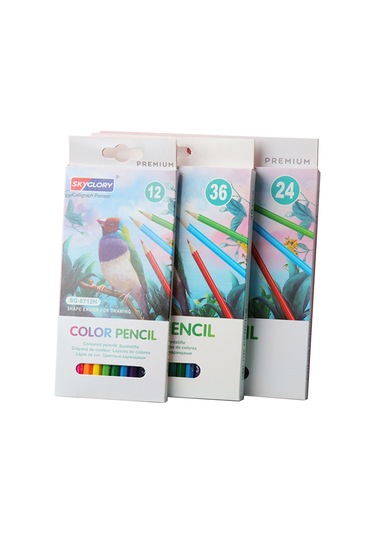 Aubyhe 12 Renkli Ağaç Uçlu Yağlı Renkli Kalemler Seti - Ergonomik Tutuş, Parlak Renkler, Çocuklar İçin Sg8712h