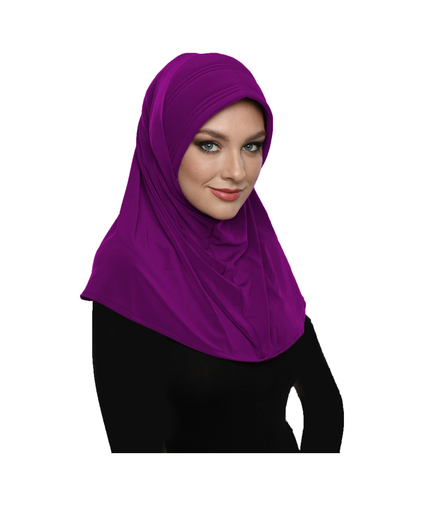 Takmatik Sade Fuşya Hazır Türban Tesettür Havuz Bonesi Namaz Örtüsü Fuşya