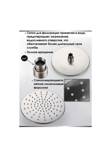 Snabzenec Troopikal Duş Yağmurlama Üst Başlık 438857575 Siyah