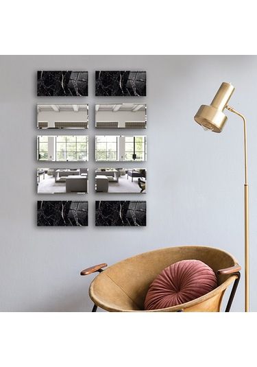Decorita Dekor Camı | Granit Desenli Cam ve Ayna | 10'lu Takım Granit Desenli