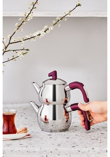 Karaca  Viyola İndüksiyon Tabanlı Mini Çaydanlık Takımı Mürdüm