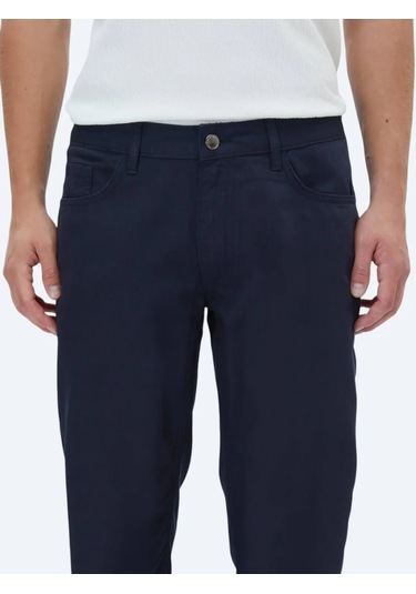 Lacivert Denim Slim Fit Casual Pamuk Karışımlı Pantolon Lacivert