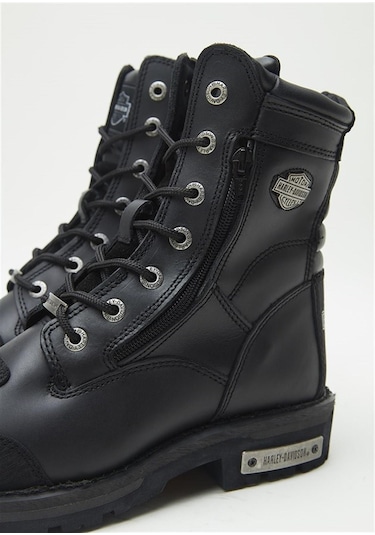 Harley Davidson Riddick Siyah Deri Erkek Bot Ayakkabı V3-siyah