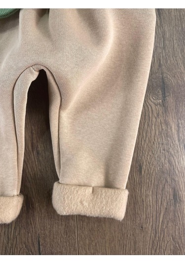 Oversize Şerit Detaylı Yumuşak Doku Bereli Erkek Bebek 3'lü Takım Yesil