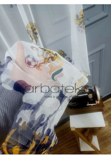 Tül Perde Fb Sarı Kanarya Fener Taraftar Sarı Lacivert 2kat Pileli Tül Perde Fb