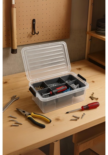 10,5 L Şeffaf Saklama Kutusu & Organizer Düzenleme Kutusu Şeffaf