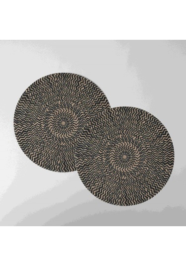 Linens Delon 2'li 38 Cm Amerikan Servisi Siyah Naturel Çok Renkli