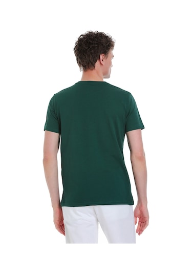 Yeşil Regular Fit 100% Pamuk Bisiklet Yaka Tişört 1996543 Yeşil-02