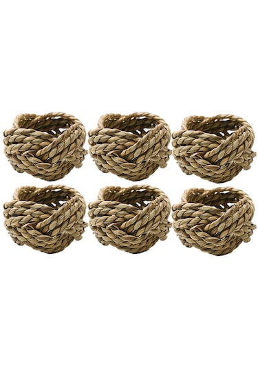 Homyl 6x El Yapımı Peçete Halkaları Tutacağı 4.3x4.4cm Haki