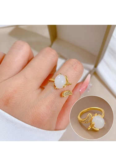 Ayarlanabilir Açıklığa Sahip Zarif Zirkon Yüzük No.63 Çok Renkli