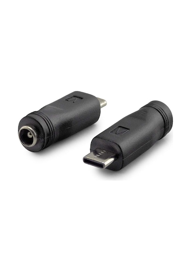 Notebook Adaptör Ucu Çevirici Type-c M To 5.5 2.5 F 10lu Paket Siyah Hdx1340