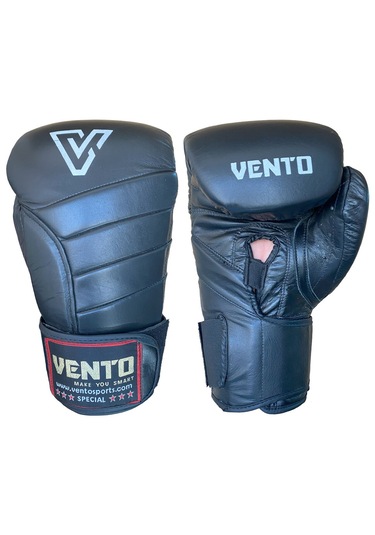 Vento X5 Hakiki Deri Boks Ve Kick Boks Eldiveni Siyah Siyah