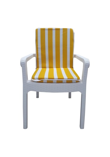 Mirzade 6'lı Median Yüksek Arkalı Sandalye Minderi-sarı