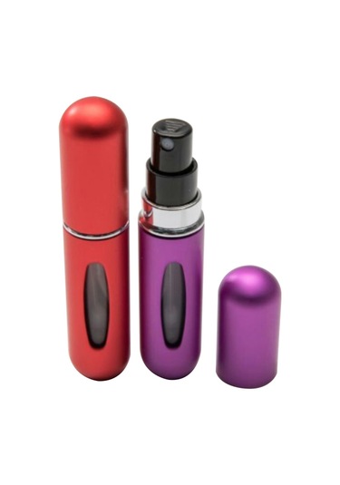 Mufunye 5 Adet 5 Ml Yeniden Doldurulabilen Parfüm Şişeleri Alttan Doğrudan Dolum Şeffaf Görüntüleme Pencereli Mini Taşınabilir Alüminyum Kendinden Pompalı Parfüm Şişesi