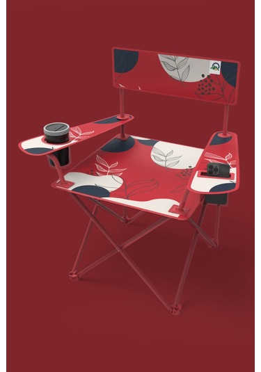 Perilla Qufi Katlanır Kamp Piknik Sandalyesi Rejisör Koltuğu 2 Adet - Kırmızı Kırmızı