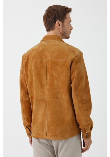 Fiorenzo Taba Nubuk Deri Gömlek Taba