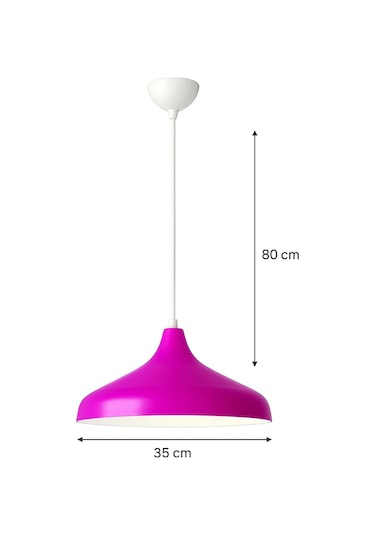 Nil Fuşya Renk Özel Tasarım Modern Dekoratif Cafe Sarkıt Cafe - Mutfak Tekli Avize Fuşya