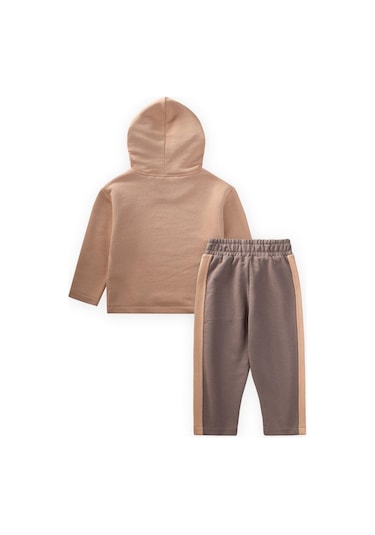 Kapşonlu Sweatshirt Takım 1-8 Yaş Bej,vizon Bej