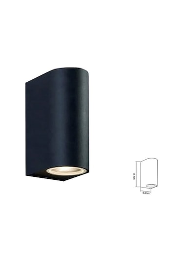 Çift Yönlü Oval Plastik Siyah Duvar Aplik Siyah