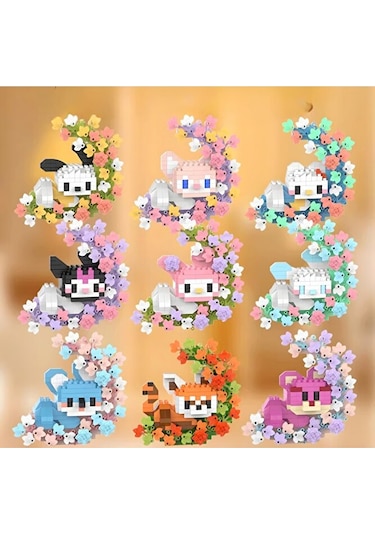 Brıcks Hello Kitty Çiçekli Ay Tasarımlı Dekoratif Yapı Blok Seti