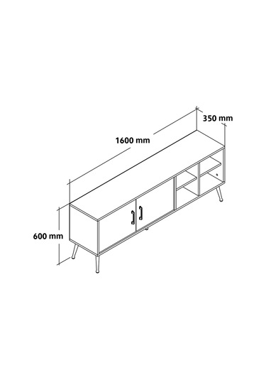 3608 Şile Metal Ayaklı Metal Kulplu 160 Cm Tv Ünitesi Safir Safir