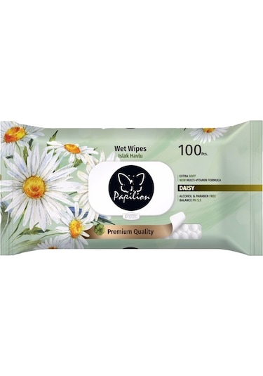 Papilion Islak Havlu Mendil 100 Yaprak Papatya 12 Li Set