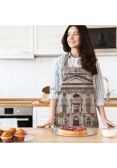 Zoo Design Mutfak Önlüğü Keten Kumaş, Uluslararası Yıkama Ve Solmama Sertifikası Çok Renkli