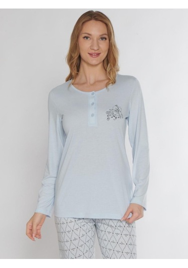 Uzun Kol Pijama Takımı Alperi 790-81 Mavi