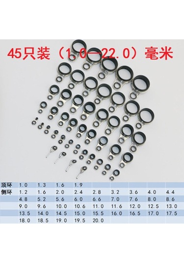 Suntek 45 Adet Teleskopik Olta Kılavuzları Üst Halka Seti Olta