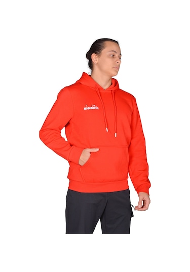Diadora Bergamo - Erkek Kırmızı Pamuklu Spor Sweatshirt
